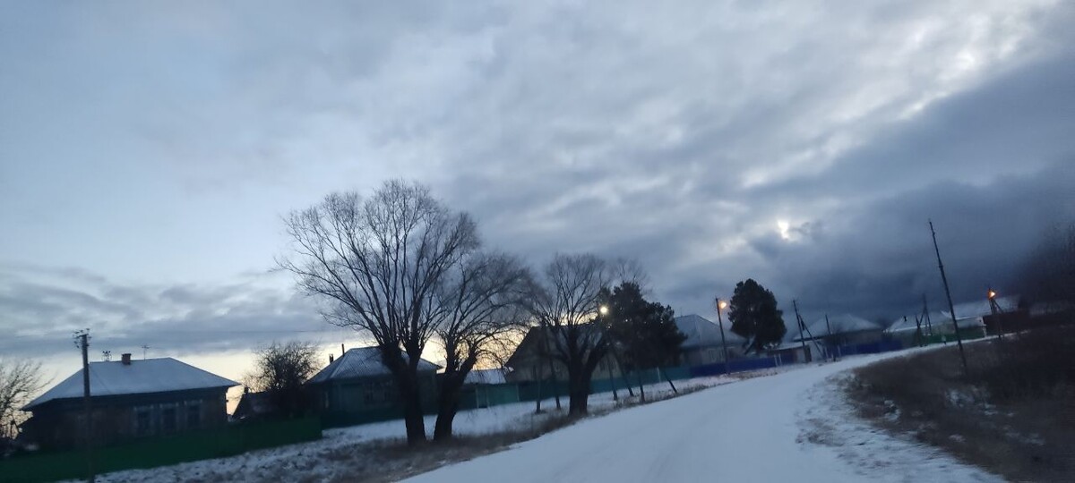 Зимнее утро в деревне.