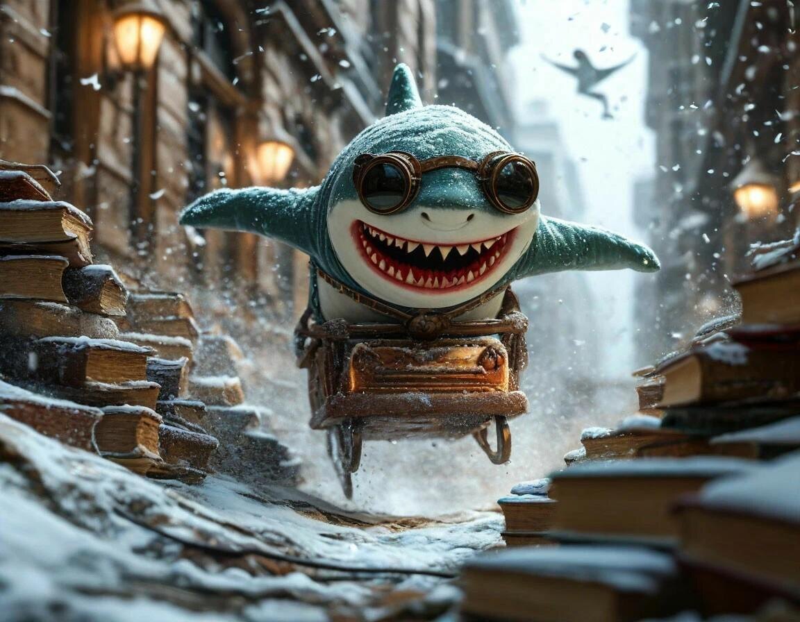 Word shark. Картинка для "слова дня" с 10.02.25 до 16.02.25.