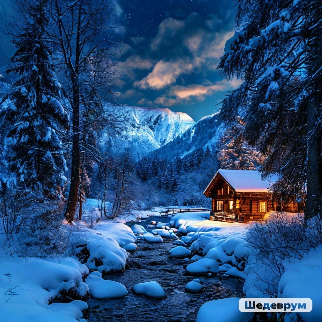 Просто уютный ночной пейзаж) 