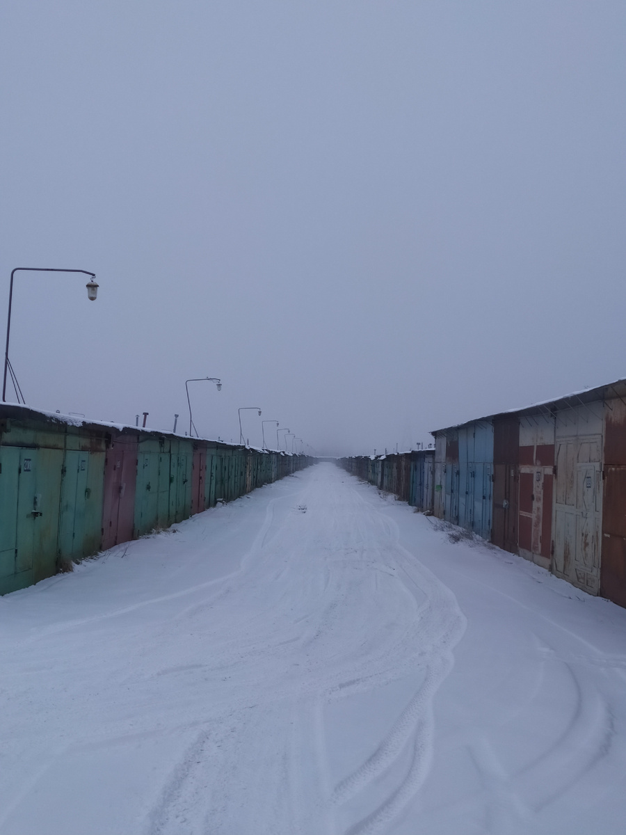 Утренний вид из гаража. Вдохновляет на подвиг и борьбу!