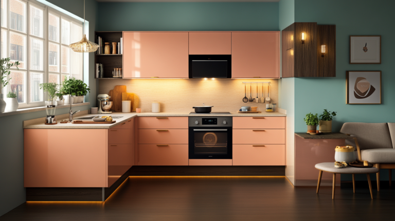    Розовая кухня: снимает напряжение и расширяет пространство svkuhni77