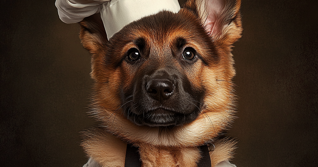 Щенок немецкой овчарки Макс стал шеф-поваром