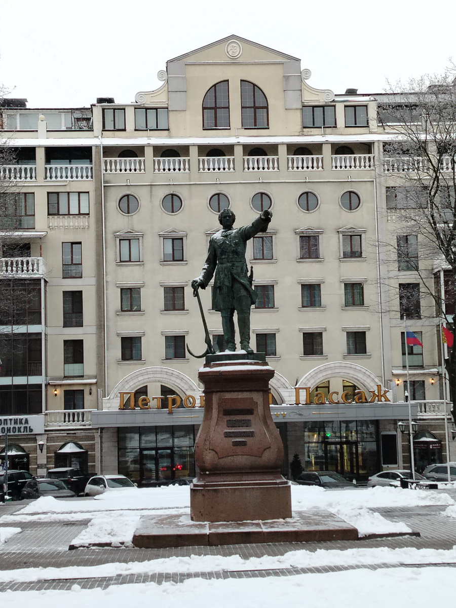 Памятник Петру 1 в Петровском сквере.
