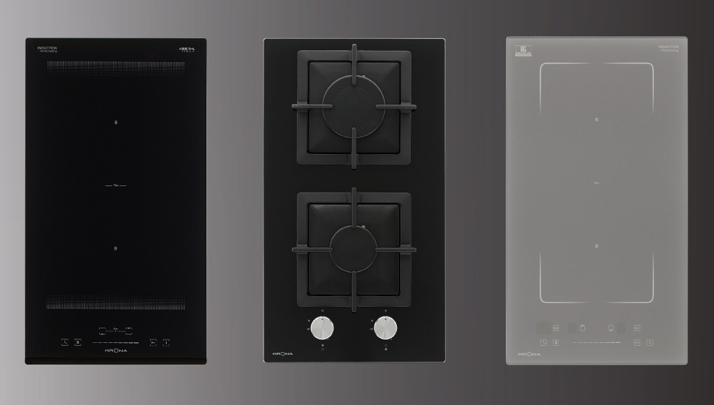 Варочные поверхности KRONA: ETERNO 30 BL, CALORE 30 BL, MYSTERIUM max ih 30 GR