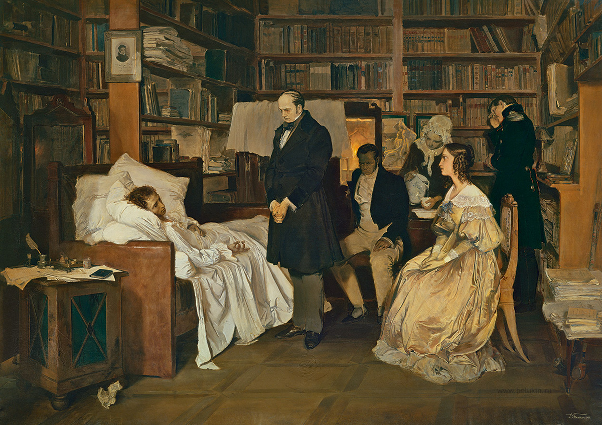 Картина Дмитрия Белюкина, 1986. У этого художника есть серия "Пушкин и его время". https://belukin.ru/statique/21/