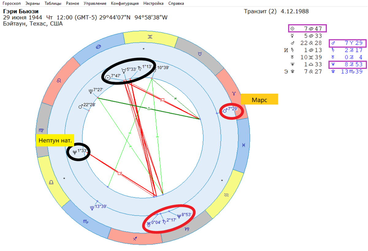 Космограмма Г. Бьюзи.