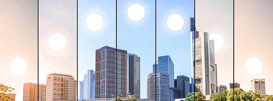 Смена температуры света солнца в течении дня