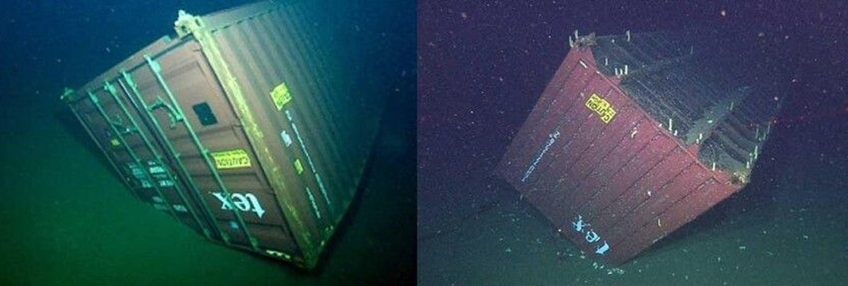 Контейнеры на дне океана