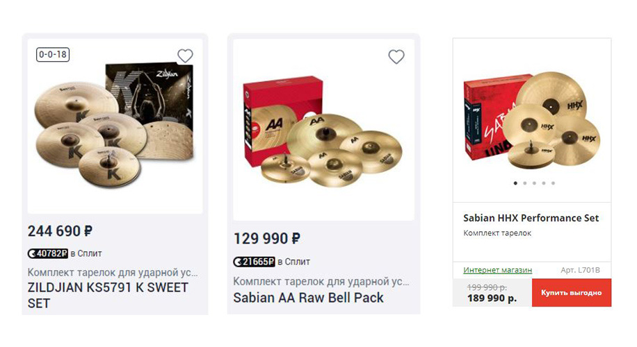 Цены на комплект барабанных тарелок топ-уровня (на февраль 2025 года). 1$ прим. 99 рублей.