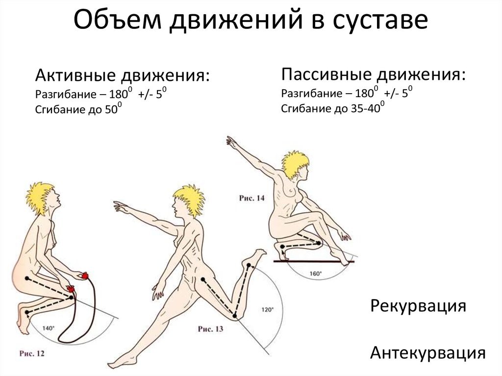 Нормы сгибаниея и разгибания в коленном суставе.