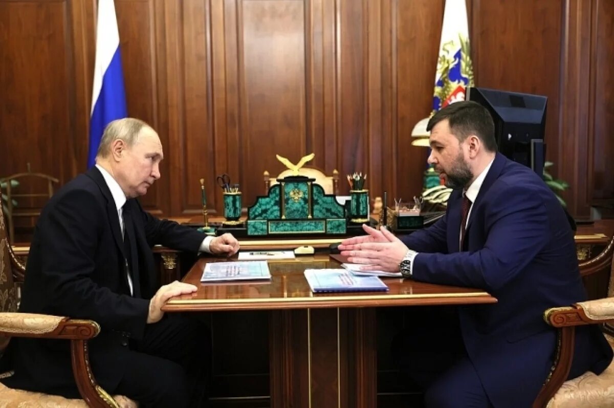    Путин принял Пушилина с докладом о социально-экономическом развитии ДНР