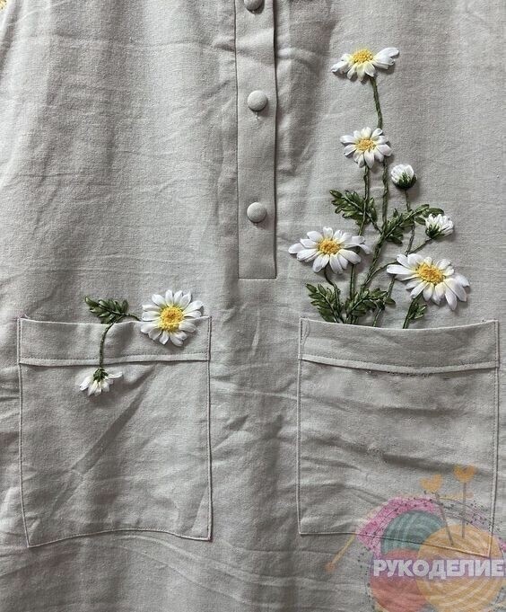 Фото из интернета  Вышивка лентами.