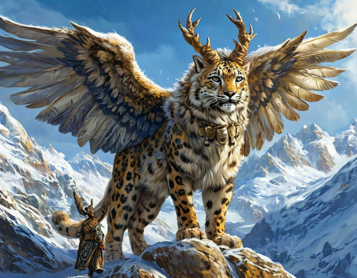 Рогатый барс. Реконструкция ИИ