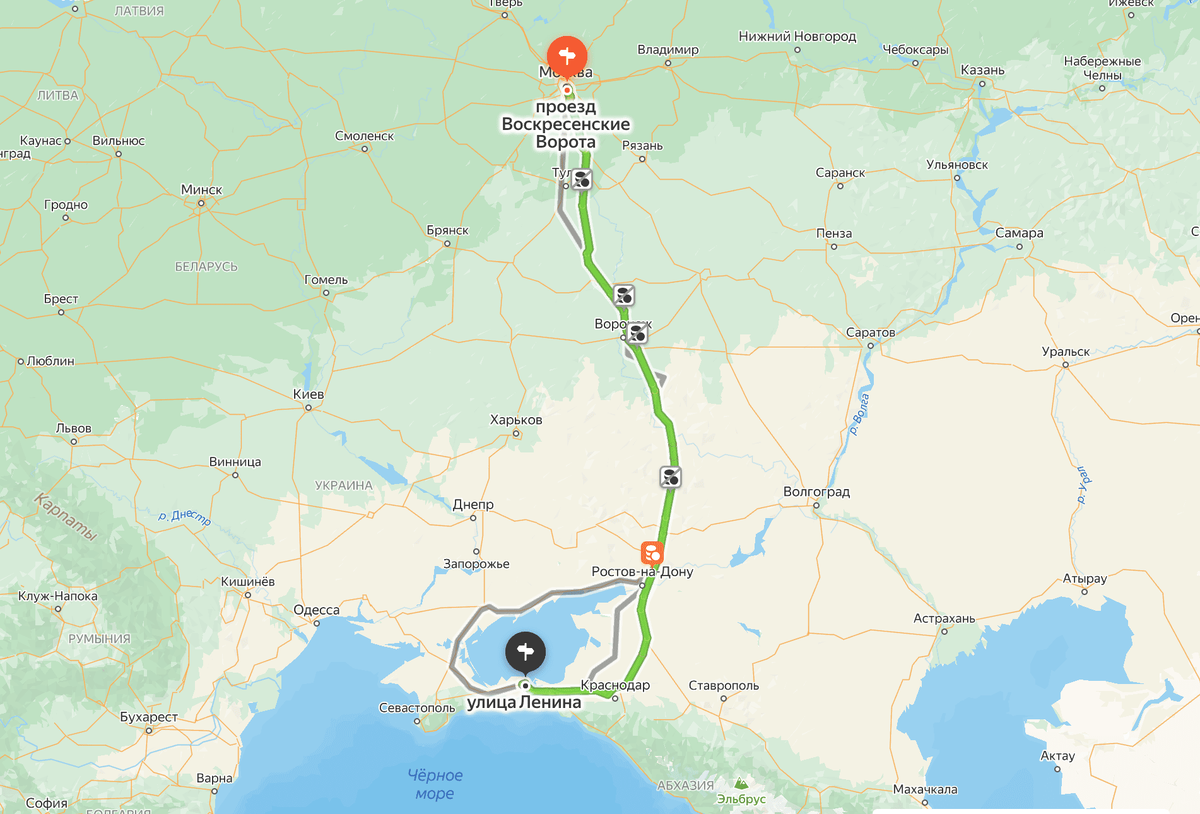 Дорога из Москвы в Крым через Крымский мост