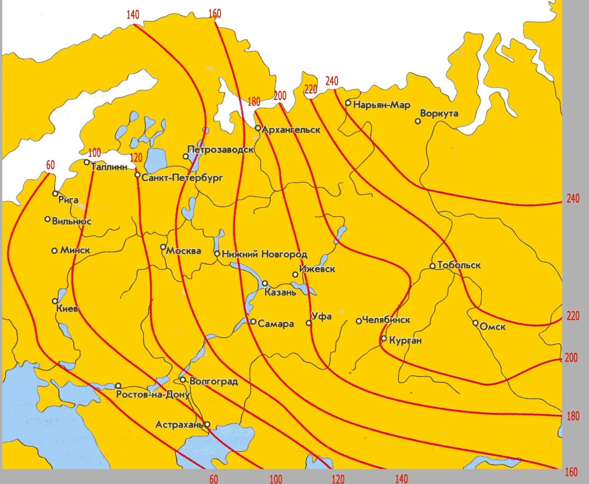 Карта глубин промерзания грунтов, мой населенный пунк находится в 150 км. от Ижевска