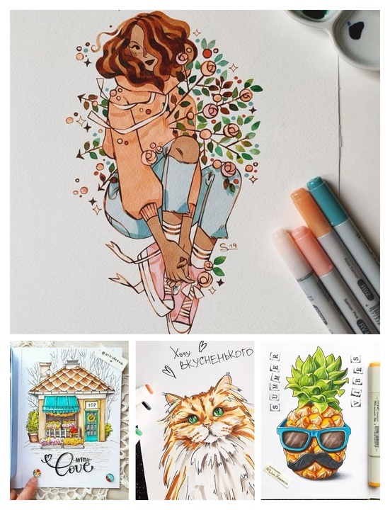 рисунок маркерами