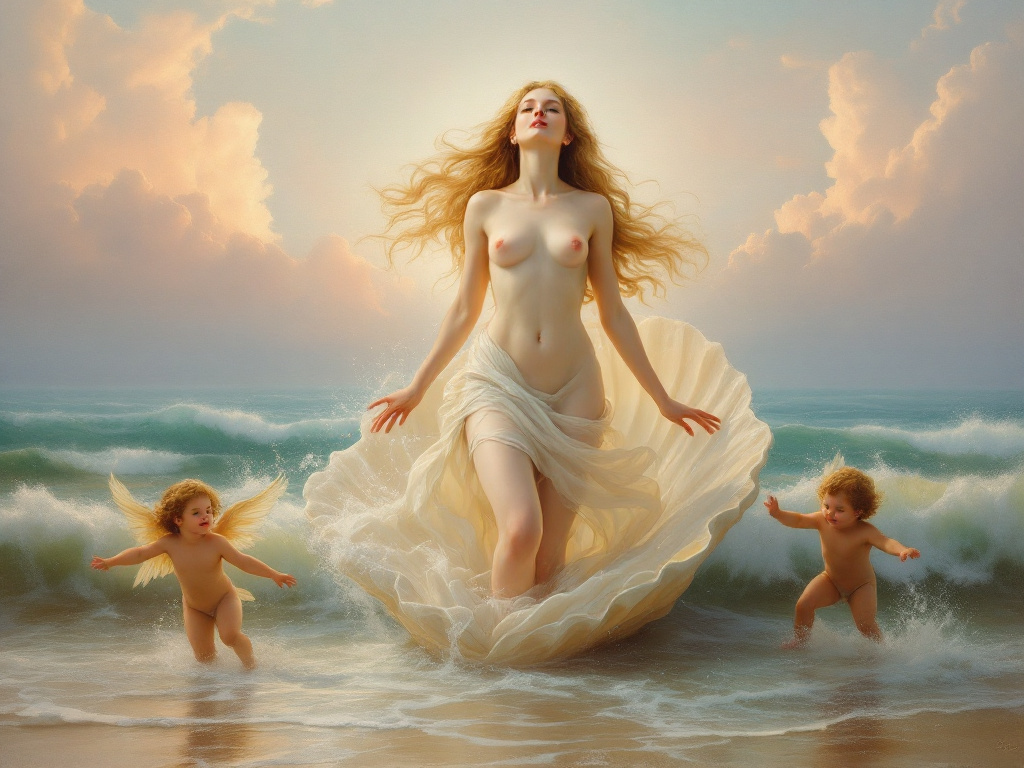 Боги Венера и ангелочки вокруг