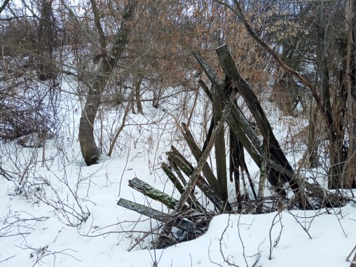 Ветхий забор на заброшенной усадьбе. Фото автора.
