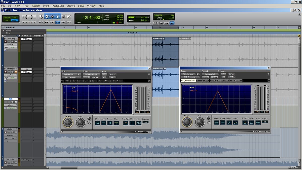Спектрограммы доминирующей частоты малого барабана