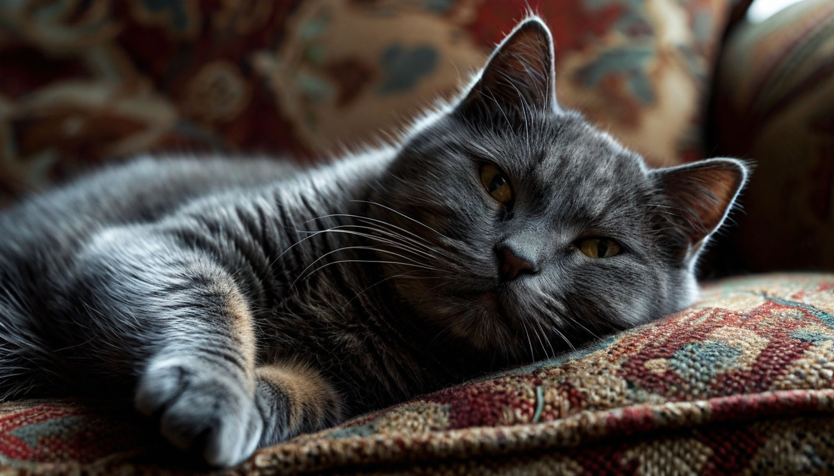 Когда шотландская кошка отдыхает, она дарит дому уют и спокойствие.