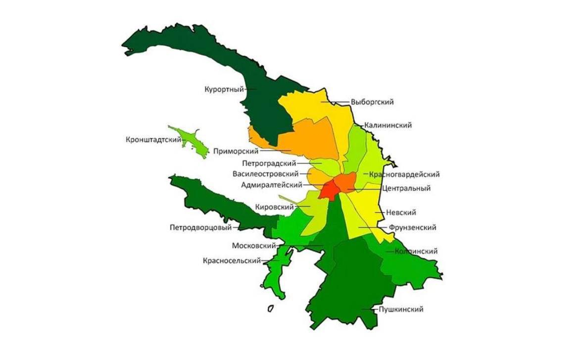 Карта Районов Санкт-Петербурга