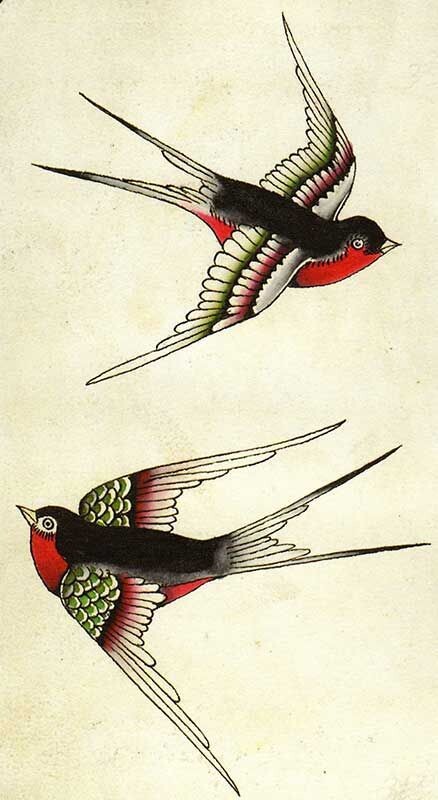 Контуры птичек срисованы с этого изображения