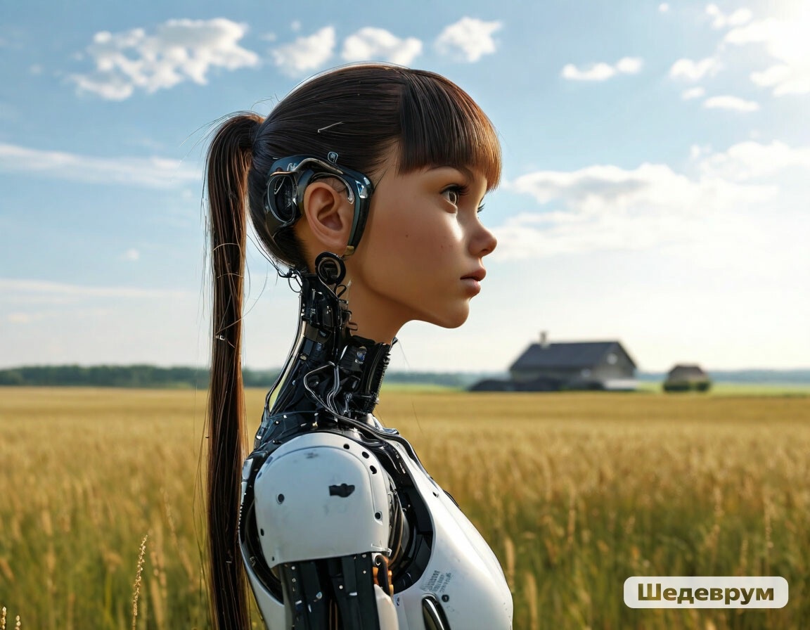 Вот такую Клару нарисовал мне Шедеврум. Хотя, скорее всего, в романе имелся в виду очень современный робот с телом и «кожей», как у человека.