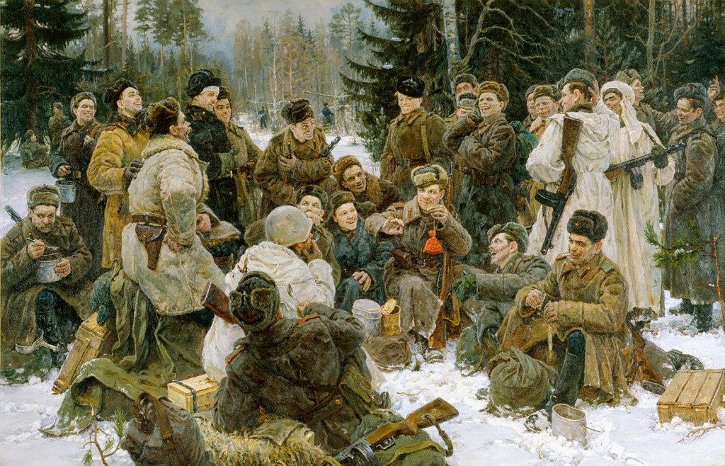 Ю.М.Непринцев. Отдых после боя. Василий Тёркин. 1951.