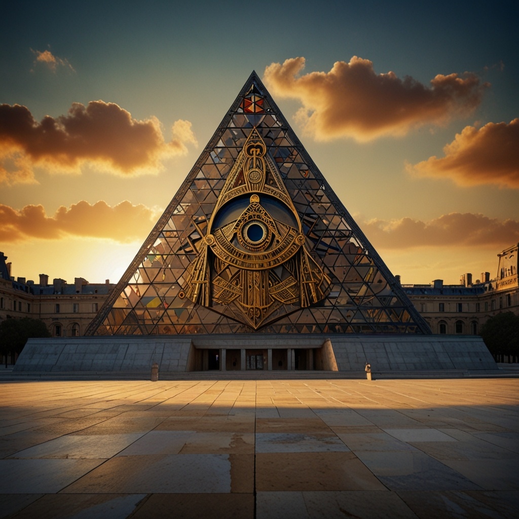 Почему лувр построили в форме пирамиды? А что, если это тайное место встречь!.. / ИИ