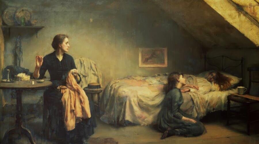    Томас Бенджамин Кеннингтон, «Вдова и безотцовщина», 1888 г. Фото: общественное достояние