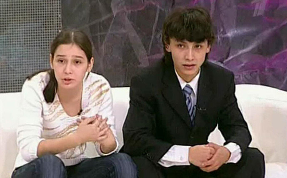 Валя Исаева и Хабиб Патахонтов на одном из телешоу