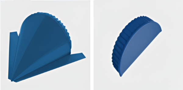 Заглушка конька круглого (фото 1); заглушка конька круглого торцевая (фото 2)