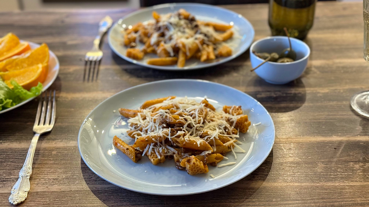 Макароны с фарщем - Сладкий Персик