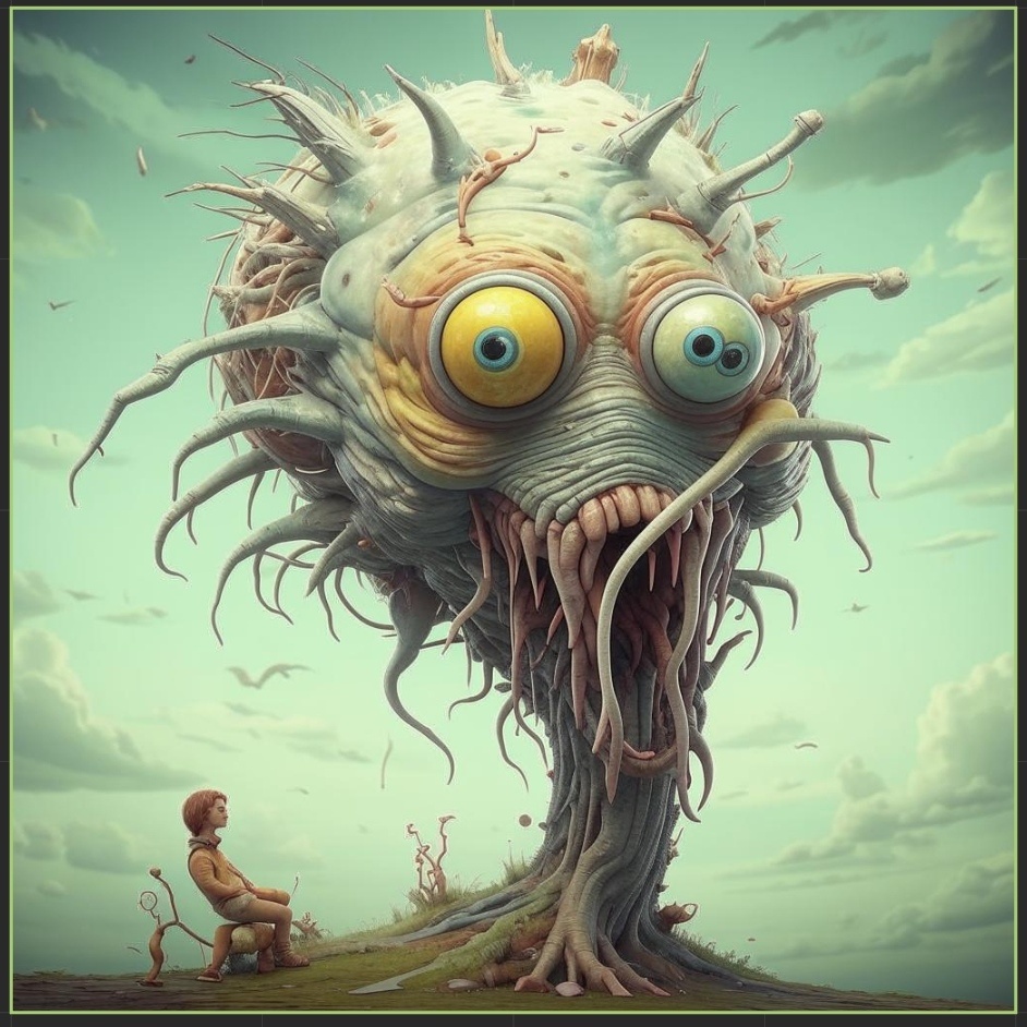 Отсутствие мозга, рисует нейросеть.