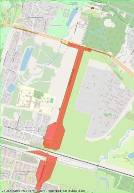    Ропшинское шоссе, участок с путепроводом Автор фото: ДП