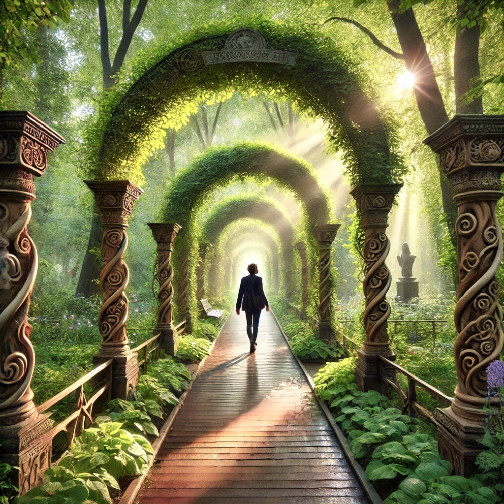 Вот князь Андрей на чилле, идёт по летнему саду, наслаждается моментом. Вся атмосфера принятия жизни и спокойствия.