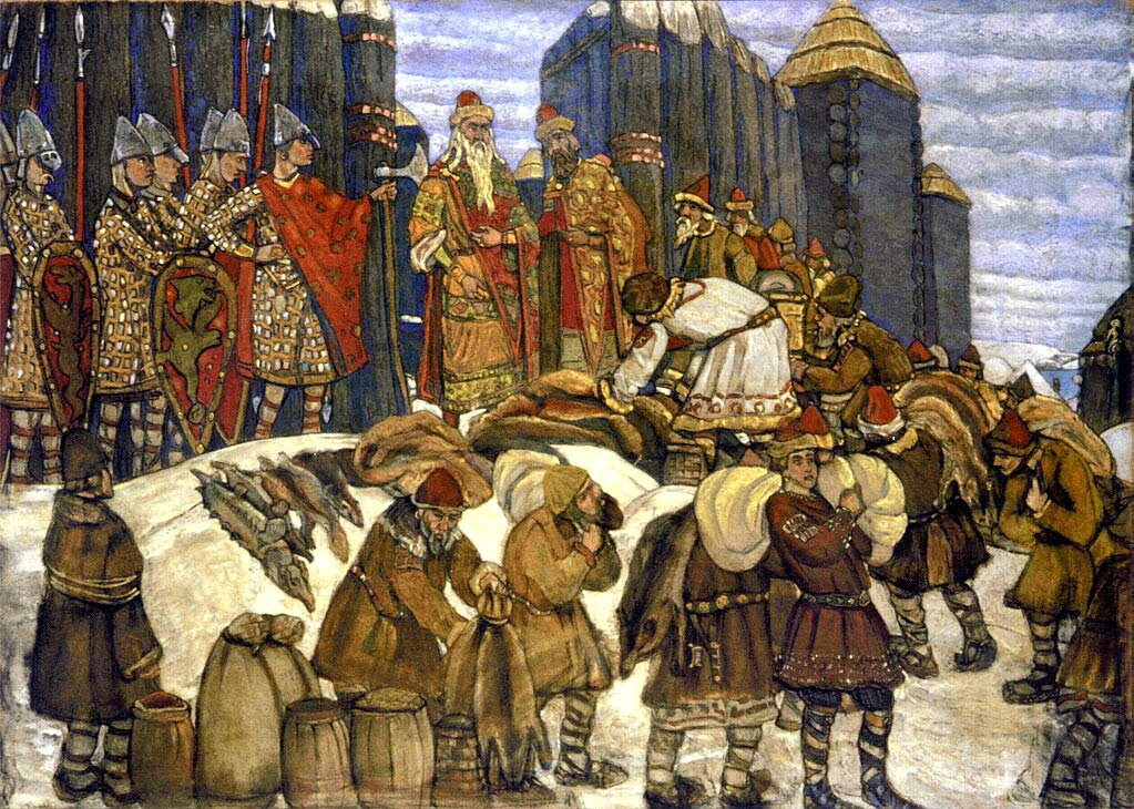 Н.К. Рерих - "Собирают дань" 1908 г.