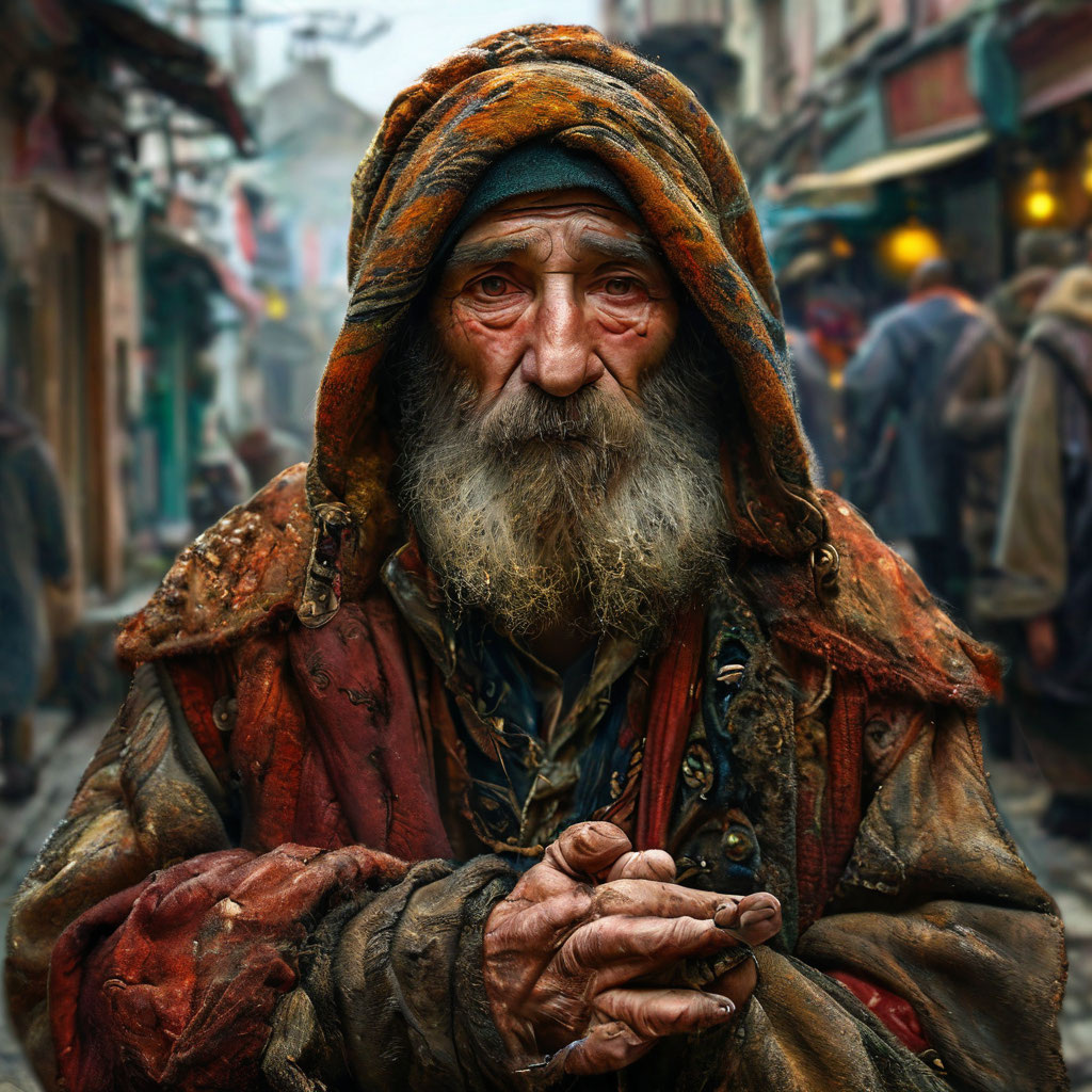 так видит попрошайку Шедеврум