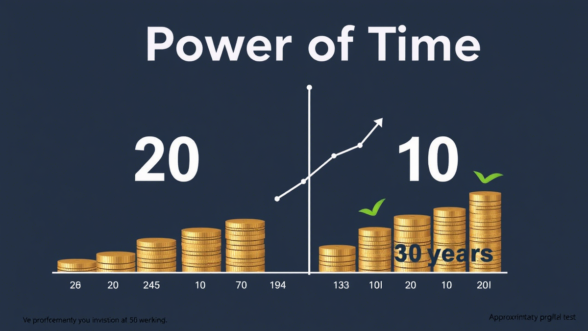 Сила времени: 20 лет vs 10 лет инвестирования.