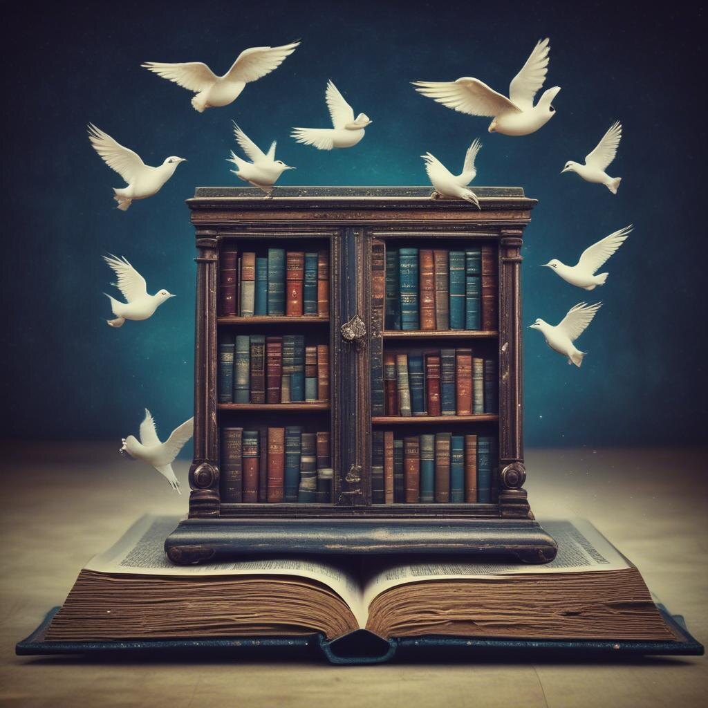 Книги. Иллюстрация сгенерирована нейросетью