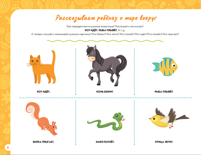 Что делают животные? Послушай и покажи нужную картинку!