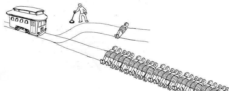 Дилемма вагонетки. Со стороны кажется, что пусть лучше умрёт один, чем все. Но если этот один — вы?