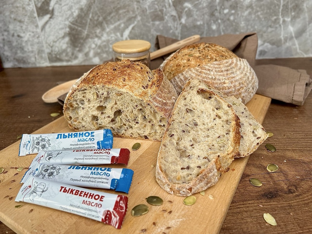 Монастырский хлеб с добавлением тыквенного и льняного масла АЛНАТ.
