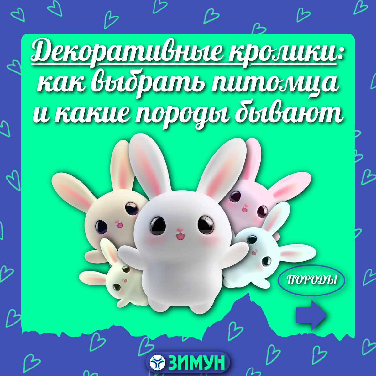 Заставка с кроликами на фоне