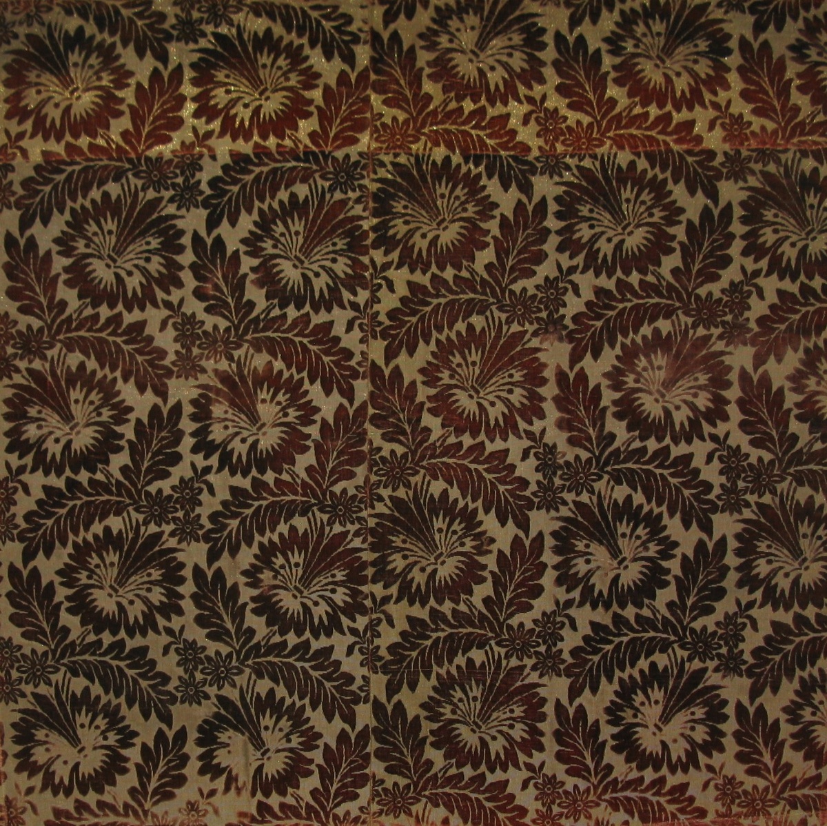 Образец бархата (фрагмент). Мануфактура Полякова. 1836 год