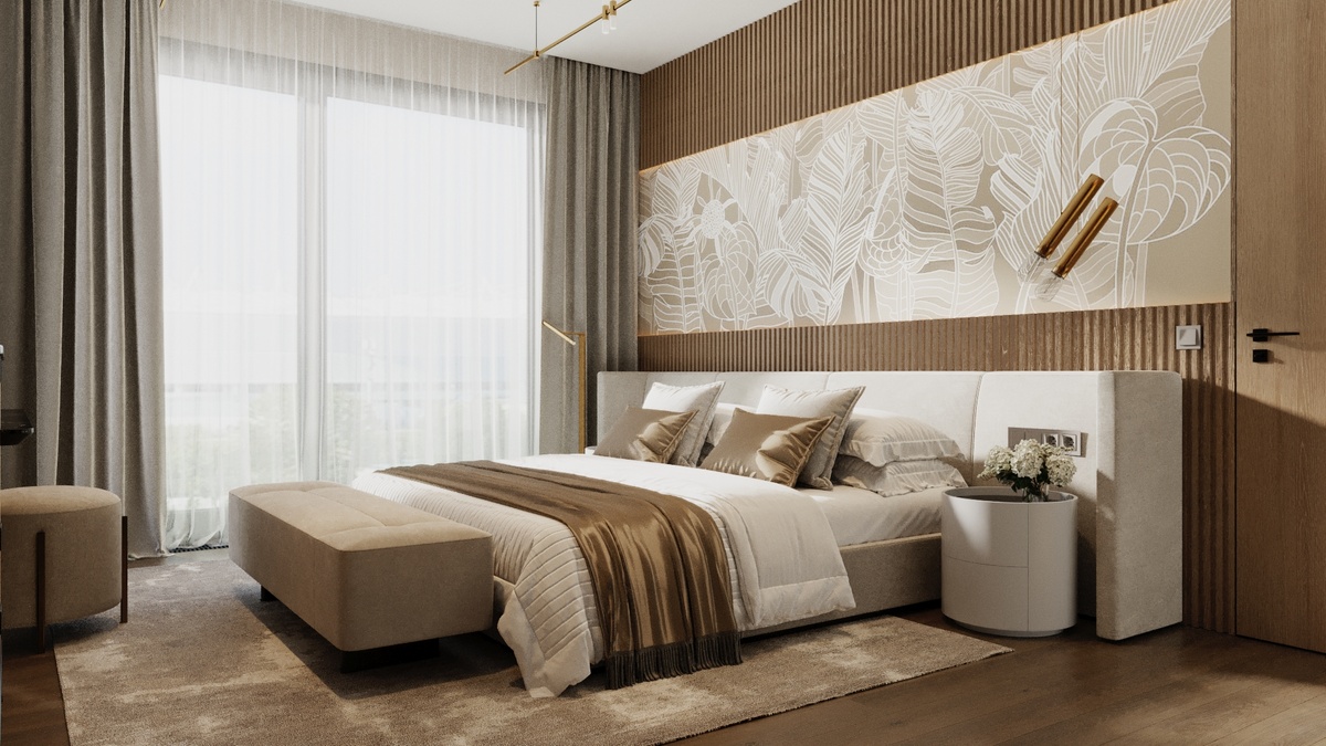 Визуализация спальни в Резиденции «Берег»