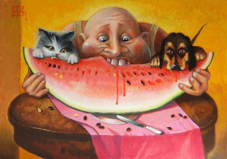 КАРТИНА ХУДОЖНИКА АНДРЕЯ ЮРЬЕВИЧА АНДРИАНОВА ПОД НАЗВАНИЕМ " АРБУЗНЫЙ СОН ФЕРНАНДО "