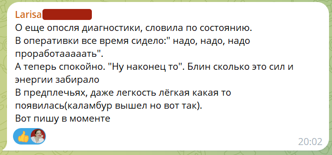 Отзыв Ларисы после разбора. Часть 2