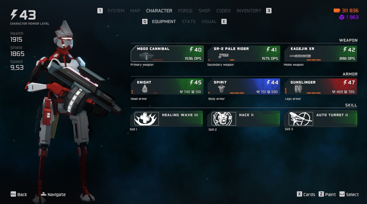 Экран экипировки. Видео: Megame LLC