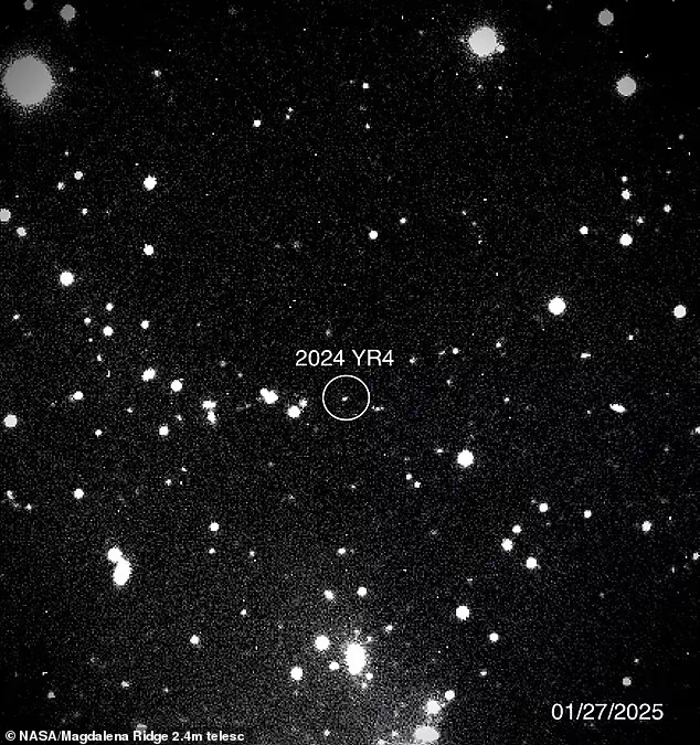 Астероид 2024 YR4 (на фото) был впервые замечен в конце декабря прошлого года станцией Last Alert System, финансируемой НАСА, в Чили. Теперь учёные прогнозируют, что вероятность его столкновения с Землёй в 2032 году составляет 1 к 43